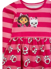 Character Pink Gabbys Dollhouse 100% Cotton Stripe Dress - Image 3 of 8