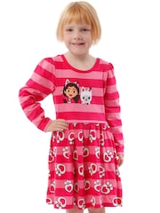 Character Pink Gabbys Dollhouse 100% Cotton Stripe Dress - Image 5 of 8