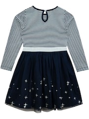 Character Blue 100% Cotton Disney Frozen Snowflake Party Dress - Image 2 of 8