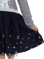 Character Blue 100% Cotton Disney Frozen Snowflake Party Dress - Image 7 of 8