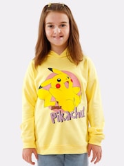 Character Girls Pokemon Pikachu Imprimé 100Sweat-shirt % coton à capuche - Image 1 de 4