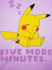 Character Purple Girls Pokemon Pyjamas Pikachu Print - Image 3 of 7