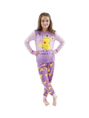 Character Purple Girls Pokemon Pyjamas Pikachu Print - Image 6 of 7