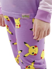 Character Purple Girls Pokemon Pyjamas Pikachu Print - Image 7 of 7