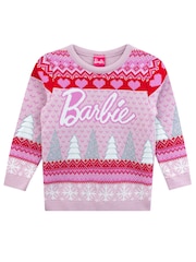 Character Pink Barbie Christmas Jumper Christmas Tree - Image 1 of 5