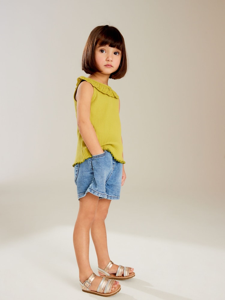 Green Lace Collar Vest (3mths-7yrs) - Image 2 of 6 Green Lace Collar Vest (3mths-7yrs) - Image 2 of 6