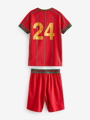 Rot/Grün Portugal - Kurzes Pyjama-Set mit Fußballlogo (4–14 J.) - Bild 2 von 4
