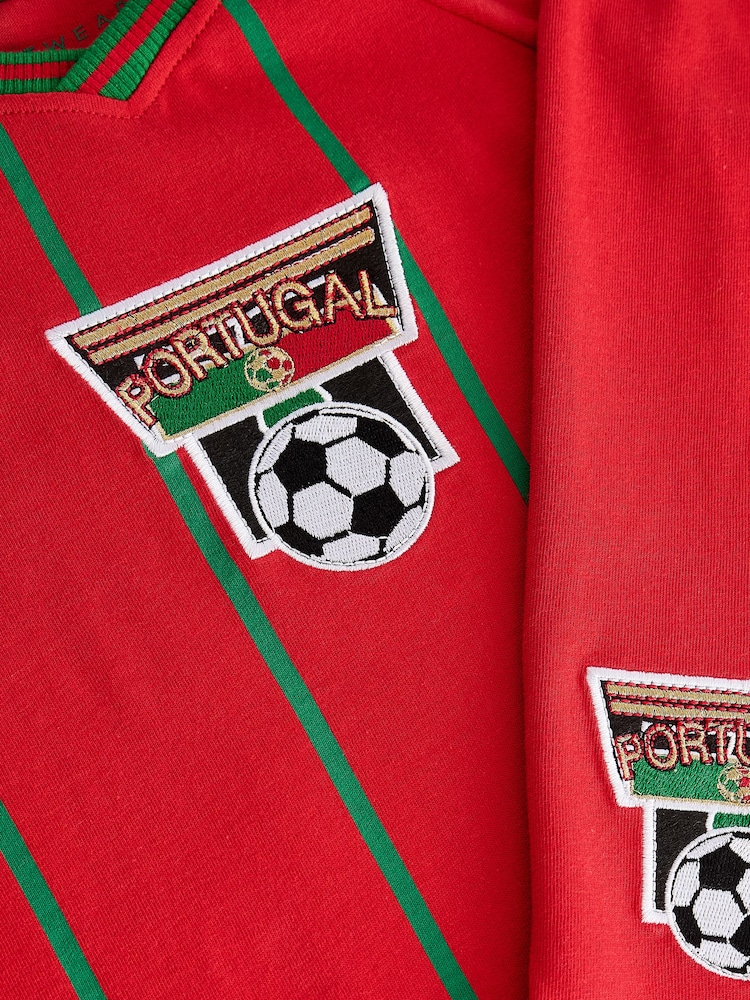 Rot/Grün Portugal - Kurzes Pyjama-Set mit Fußballlogo (4–14 J.) - Bild 4 von 4
