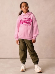 Superdry Pink Logo Hoodie - Image 3 of 9