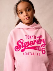 Superdry Pink Logo Hoodie - Image 4 of 9