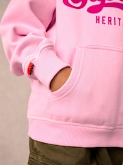 Superdry Pink Logo Hoodie - Image 5 of 9