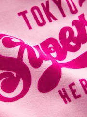 Superdry Pink Logo Hoodie - Image 8 of 9