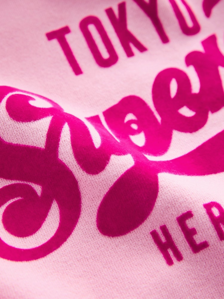 Růžová - Superdry Logo Mikina s kapucí - Image 8 of 9