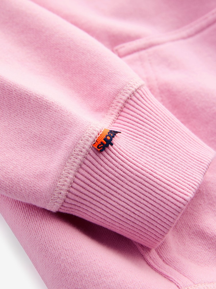 Superdry Pink Logo Hoodie - Image 9 of 9