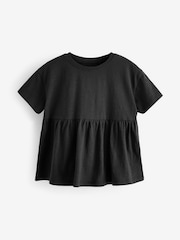 Black 100% Cotton Short Sleeve Empire T-Shirt (3mths-7yrs) - Image 4 of 6