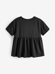 Black 100% Cotton Short Sleeve Empire T-Shirt (3mths-7yrs) - Image 5 of 6