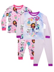 Character Pink Girls Gabby's Doll House Pyjamas 2 Pack - Image 1 of 5