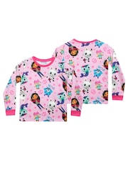 Character Pink Girls Gabby's Doll House Pyjamas 2 Pack - Image 2 of 5
