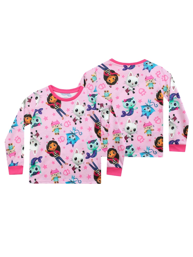 Character Pink Girls Gabby's Doll House Pyjamas 2 Pack - Image 2 of 5