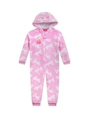 Character Pink Barbie All Over Print Fleece All-In-One Pyjamas - Image 1 of 10
