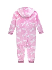 Character Pink Barbie All Over Print Fleece All-In-One Pyjamas - Image 8 of 10
