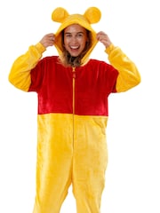 Character Yellow Disney Winnie The Pooh Fleece All In One Pyjama - Image 3 of 4