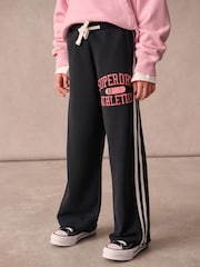 Superdry Navy Atheletic Wide Leg Joggers - Image 1 of 9