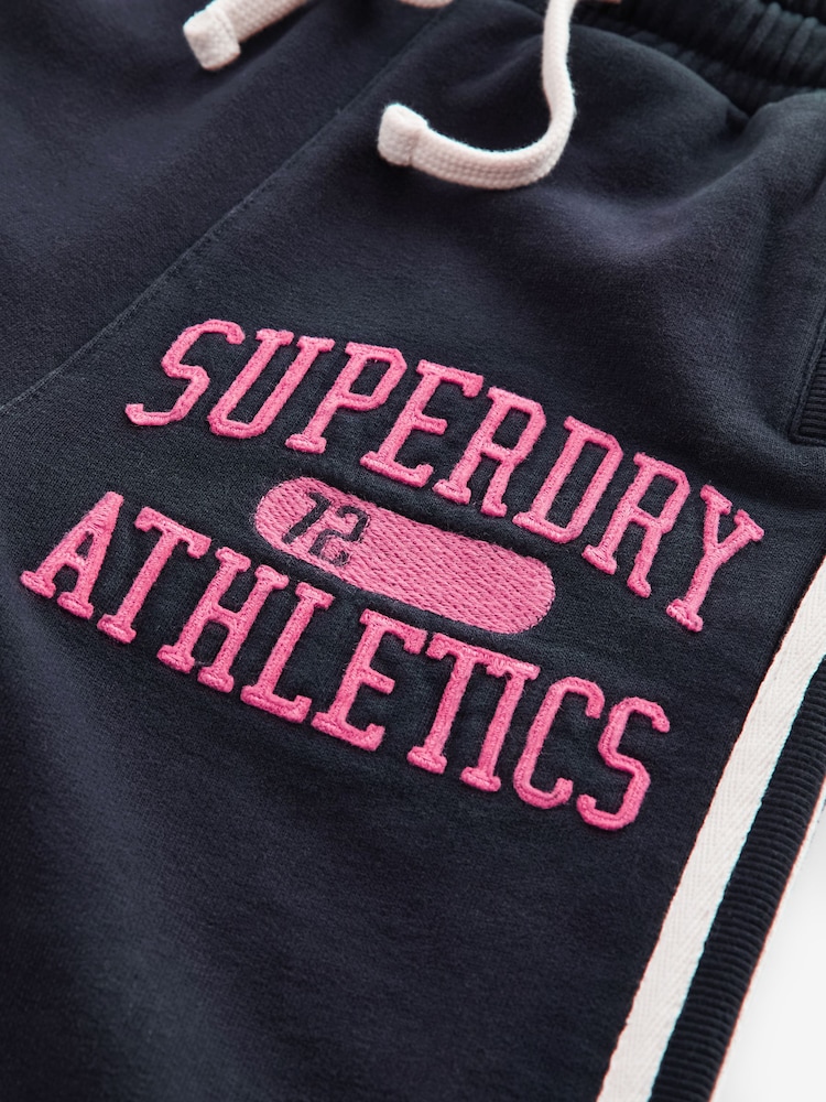 Superdry Navy Atheletic Wide Leg Joggers - Image 8 of 9