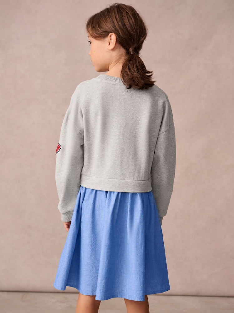 Superdry Grey Athletic Sweat Dress - Image 2 of 9