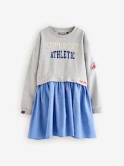 Superdry Grey Athletic Sweat Dress - Image 6 of 9