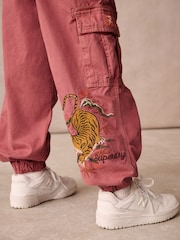 Superdry Rose Pink Cargo Trousers - Image 4 of 11