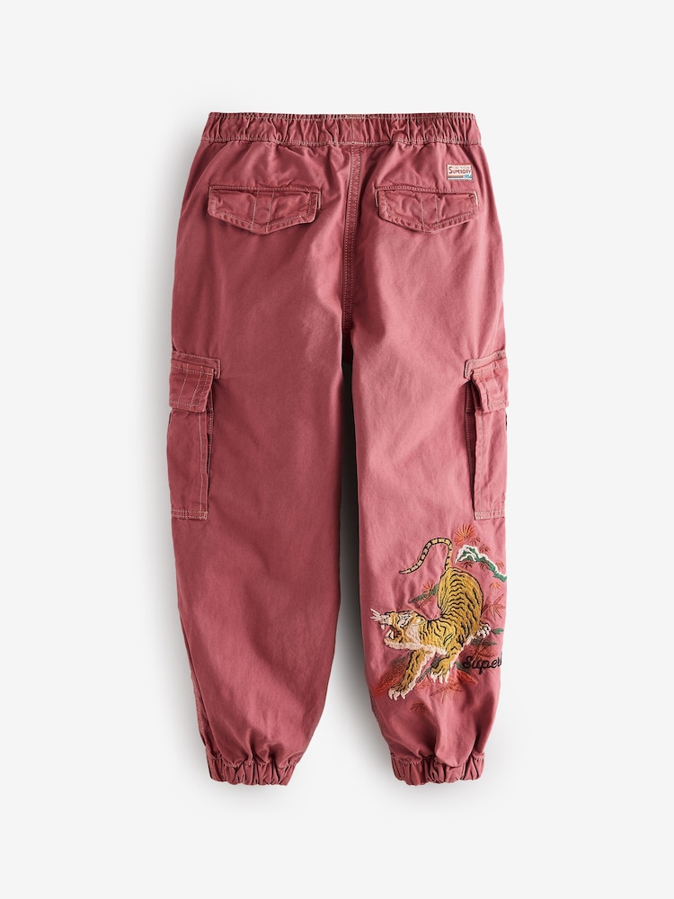 Superdry Rose Pink Cargo Trousers - Image 8 of 11