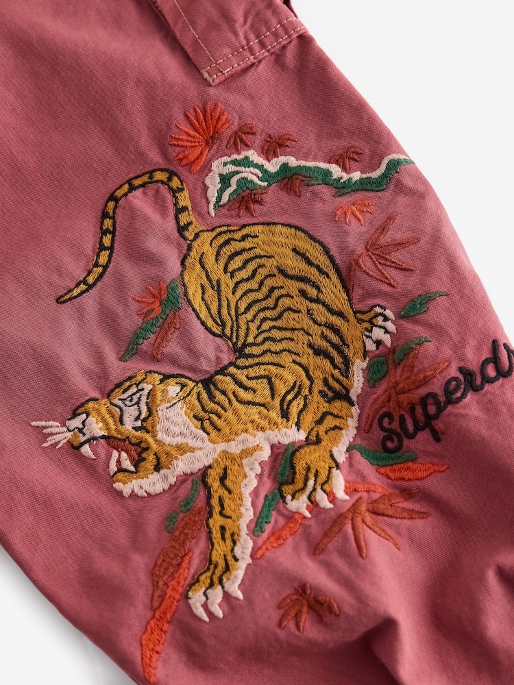 Superdry Rose Pink Cargo Trousers - Image 9 of 11