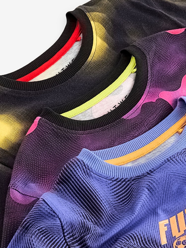 Multi Bright Football Graphics Short Pyjamas 3 Pack (3-16yrs) - Image 3 of 4