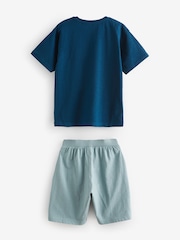 Marineblau/Kamelbraun mit Palmen - 100% Baumwolle, kurzer Pyjama, 3 Pack (6-16Jahre) - Bild 7 von 8