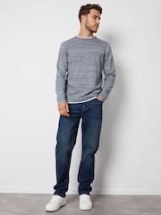 Синий - Стандартный крой - Прямые джинсы стретч Threadbare - Изображение 3 из 4