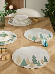 Set of 4 Natural Christmas Tree Printed Placemats - Image 1 of 3