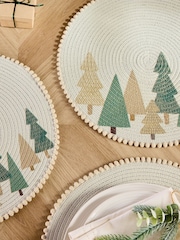 Set of 4 Natural Christmas Tree Printed Placemats - Image 2 of 3