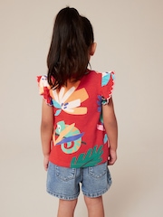 Red Tropical Toucan Scallop Vest (3mths-7yrs) - Image 2 of 6