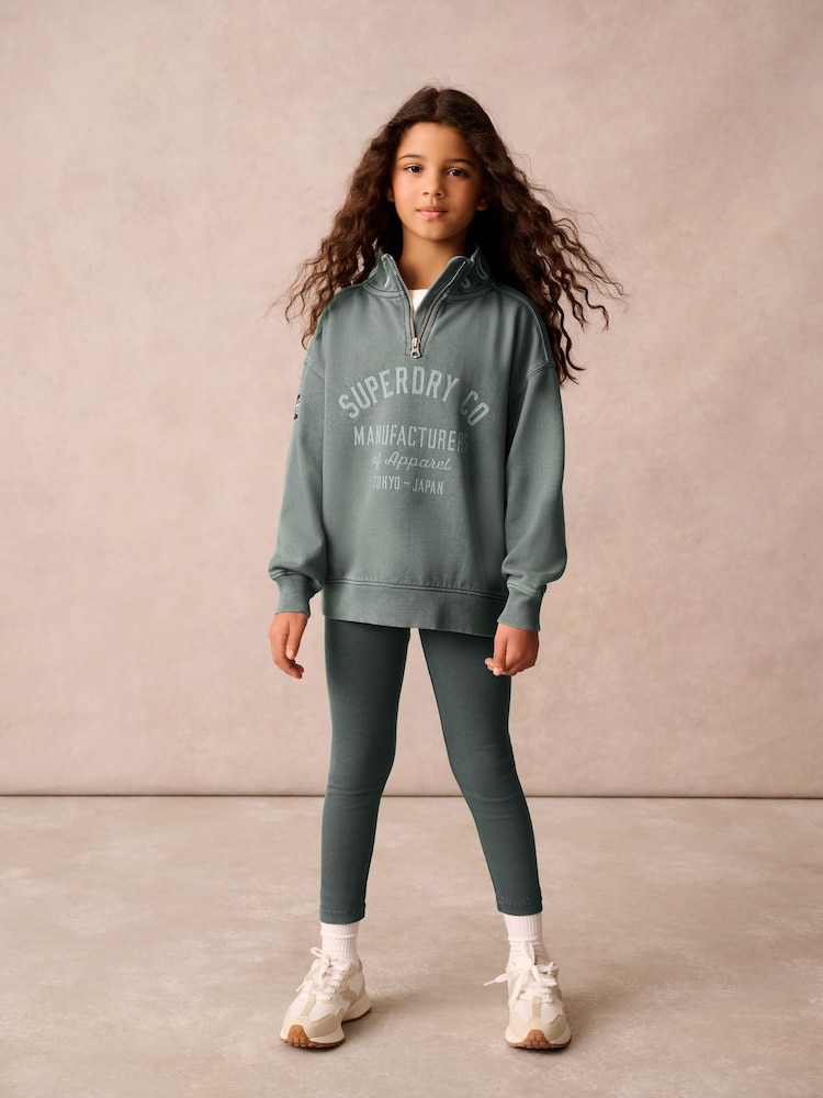 Superdry Green Zip Through and Leggings Set - Image 1 of 9