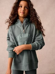 Superdry Green Zip Through and Leggings Set - Image 3 of 9