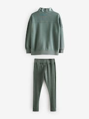 Superdry Green Zip Through and Leggings Set - Image 7 of 9