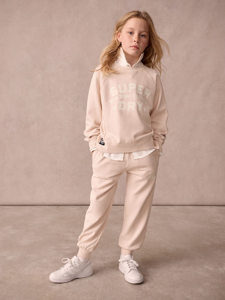 Superdry Pink Workwear Printed Sweater Set - Image 1 of 8