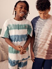Blue/Neutral Tie Dye 100% Cotton Short Pyjamas 2 Pack (6-16yrs) - Image 2 of 8