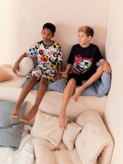 Black/Pink Football Short Pyjamas 2 Pack (3-16yrs) - Image 3 of 8