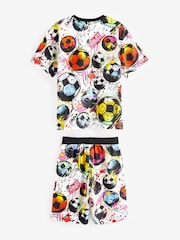 Black/Pink Football Short Pyjamas 2 Pack (3-16yrs) - Image 6 of 8