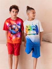 Red/White Gamer and Football Short Pyjamas 2 Pack (3-16yrs) - Image 2 of 8