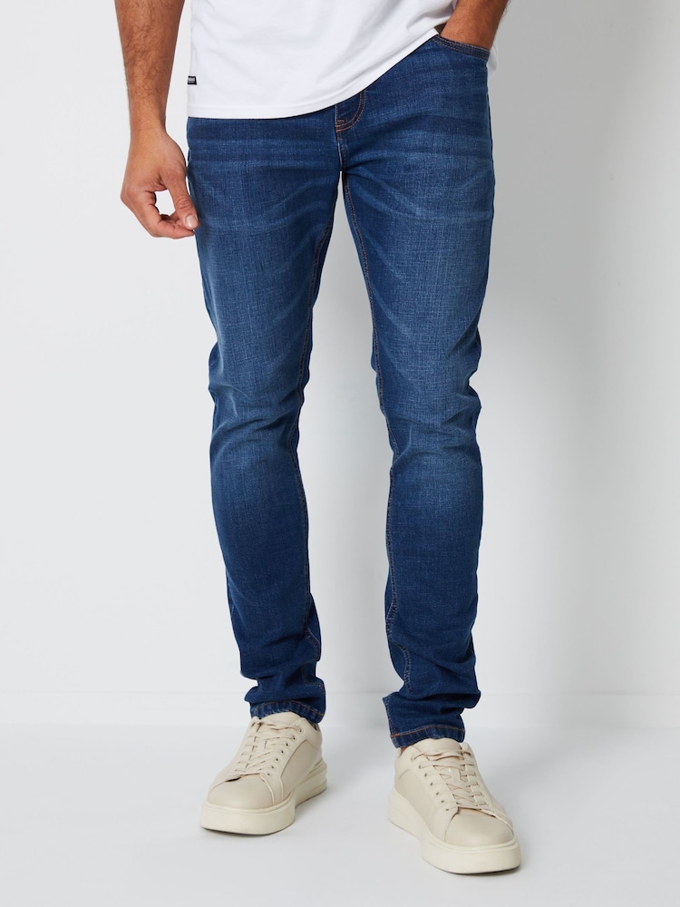 Threadbare Blue Skinny Fit Jeans With Stretch - Image 1 of 4