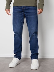 Donkerblauw - Standaard - Threadbare - Straight-fit jeans met stretch - Image 1 of 4