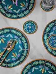 Set of 4 Navy Hummingbird Placemats and Coasters - Image 2 of 4